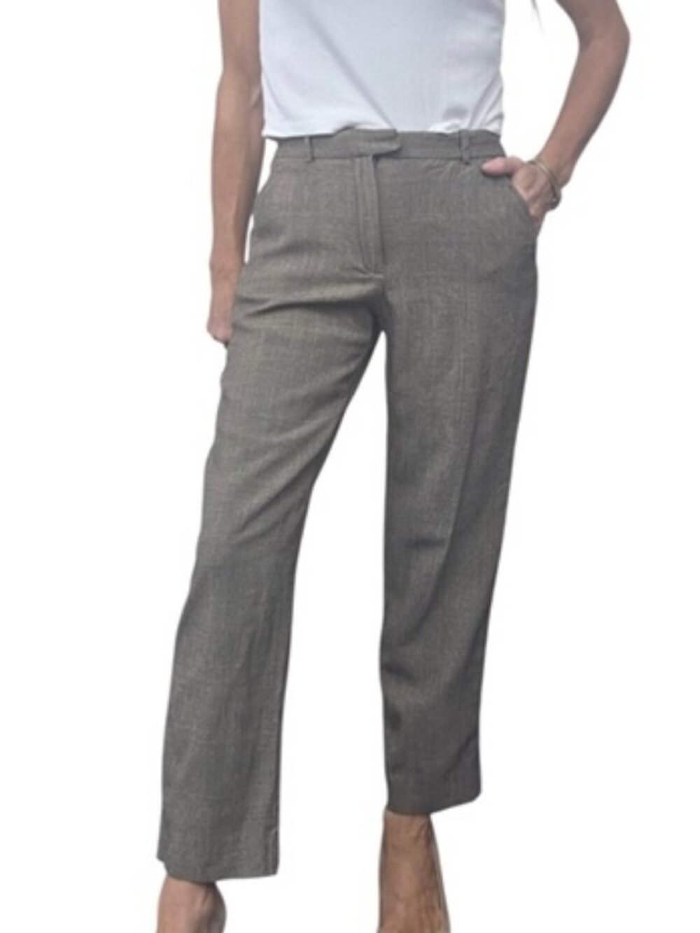 Vintage Armani Collezioni Plaid Trousers Brown Black Size 4
